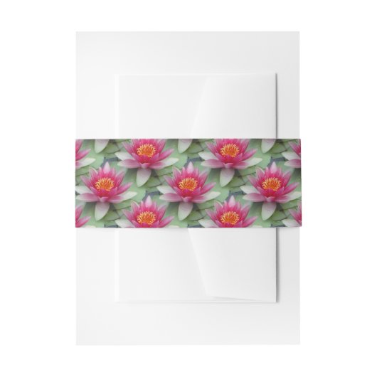 Roze Lotus Water Lily Uitnodigingen Wikkel (Voorkant Voorbeeld)