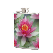 Roze Lotus Water Lily Vinyl Wrapped Kolf Heupfles (Links)