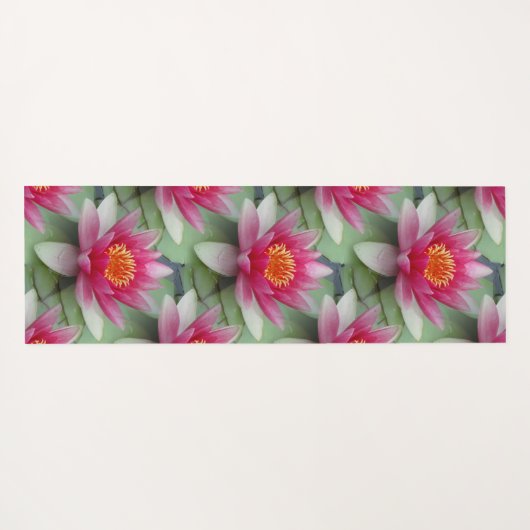 Roze Lotus Water Lily Yogamat (Achterkant (horizontaal))