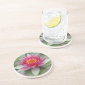 Roze Lotus Water Lily Zandsteen Onderzetter (Zijkant)