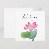 Roze lotus waterkleurige foto bedankt (Voorkant / Achterkant)