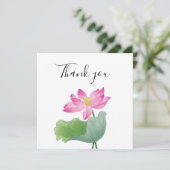 Roze lotus waterkleurige foto bedankt (Staand voorkant)