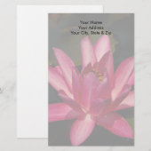 Roze Lotus Waterlelie Bloem Briefpapier (Voorkant / Achterkant)