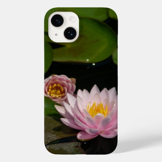 Roze Lotus Waterlilies iPhone case (Achterkant)