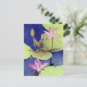 Roze Lotus Waterlily Briefkaart (Staand voorkant)