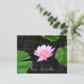 Roze Lotus Waterlily Briefkaart (Staand voorkant)