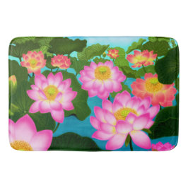 Roze Lotus Waterlily Garden Bath Mat