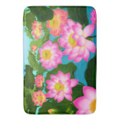 Roze Lotus Waterlily Garden Bath Mat (Voorkant Verticaal)