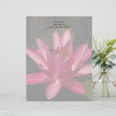 Roze Lotus Waterlily Gepersonaliseerd Briefhoofd (Staand voorkant)