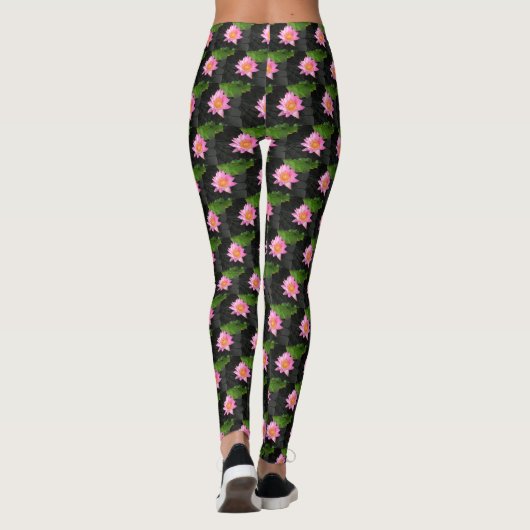 Roze Lotus Waterlily Leggings (Achterkant)