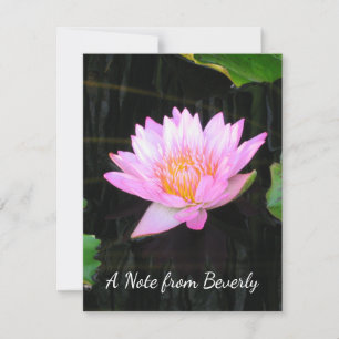 Roze Lotus Waterlily Notitiekaartje