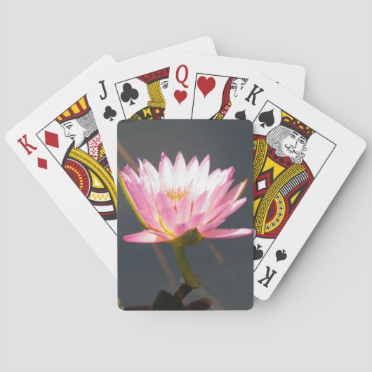 Roze Lotus Waterlily Pokerkaarten (Achterkant)