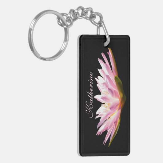 Roze Lotus Waterlily Sleutelhanger (Voorkant Links)