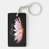 Roze Lotus Waterlily Sleutelhanger (achterkant)