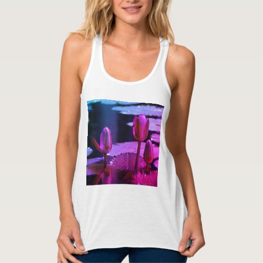 Roze Lotus Waterlily Tanktop (Voorkant)