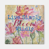 Roze Lotus Waterverf Live Simply Magnet (Voorkant)
