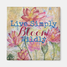 Roze Lotus Waterverf Live Simply Magnet