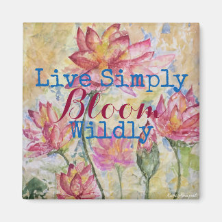 Roze Lotus Waterverf Live Simply Magnet
