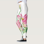 Roze Lotus Waterverf Rand Leggings (Links)