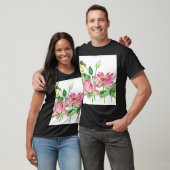 Roze Lotus Waterverf Rand T-shirt (Unisex)