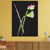 Roze Lotus waterverf Zen schilderkunst Canvas Afdruk (Insitu (Woonkamer))