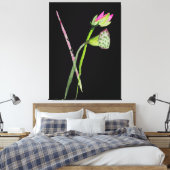 Roze Lotus waterverf Zen schilderkunst Canvas Afdruk (Insitu (Slaapkamer))