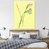 Roze Lotus waterverf Zen schilderkunst Canvas Afdruk (Insitu (Slaapkamer))