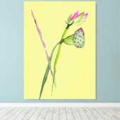 Roze Lotus waterverf Zen schilderkunst Canvas Afdruk (Insitu (Houten vloer))