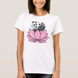 Roze Lotus White Ladybug T-Shirt