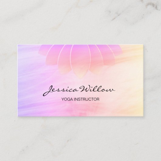 Roze Lotus Yoga Instructor Visitekaartje (Voorkant)
