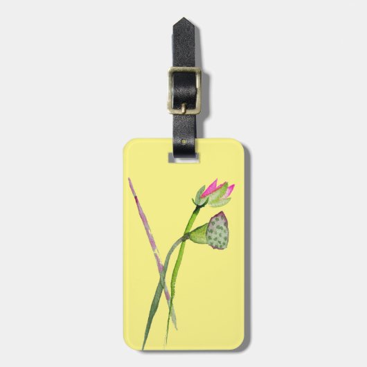 Roze Lotus Zen flower Buddhist Art Bagagelabel (Voorkant verticaal)