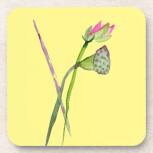 Roze Lotus Zen flower Buddhist Art Bier Onderzetter