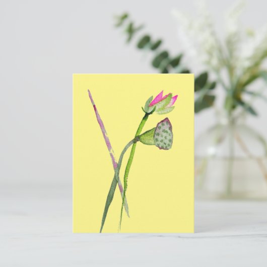 Roze Lotus Zen flower Buddhist Art Briefkaart (Staand voorkant)