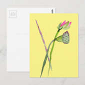 Roze Lotus Zen flower Buddhist Art Briefkaart (Voorkant / Achterkant)