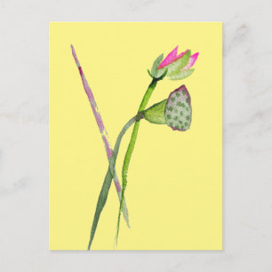 Roze Lotus Zen flower Buddhist Art Briefkaart