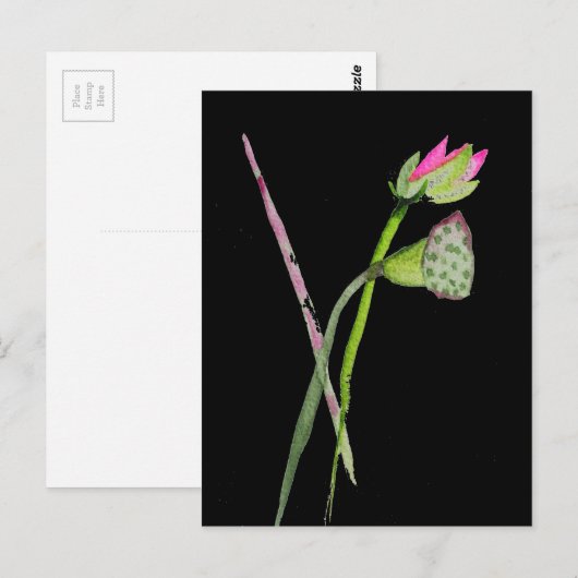 Roze Lotus Zen flower Buddhist Art Briefkaart (Voorkant / Achterkant)