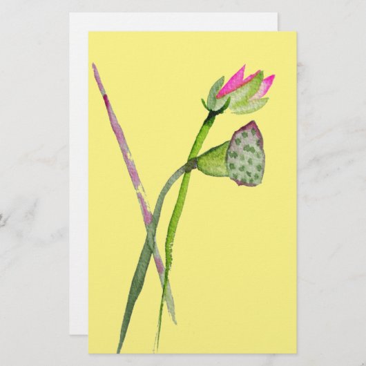 Roze Lotus Zen flower Buddhist Art Briefpapier (Voorkant / Achterkant)