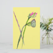 Roze Lotus Zen flower Buddhist Art Briefpapier (Staand voorkant)