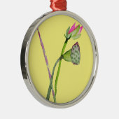 Roze Lotus Zen flower Buddhist Art Metalen Ornament (Rechts)