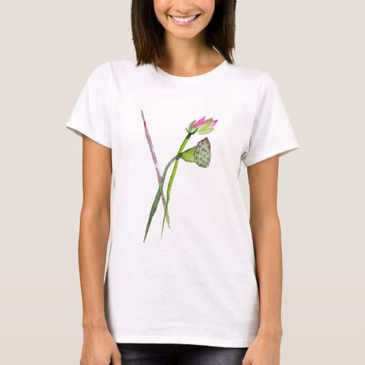 Roze Lotus Zen flower Buddhist Art T-shirt (Voorkant)