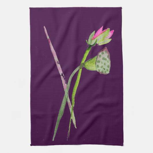 Roze Lotus Zen flower Buddhist Art Theedoek (Verticaal)