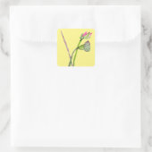 Roze Lotus Zen flower Buddhist Art Vierkante Sticker (Tas)