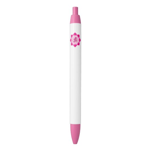 Roze lotus zwarte inkt pen (Voorkant Verticaal)
