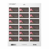 Roze lotusbloem bloesem grijs retouradres etiket (Full Sheet)
