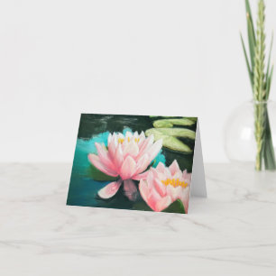 roze lotusbloem briefkaart