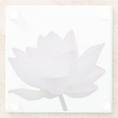 Roze lotusbloem bruiloft glazen onderzetter (Achterkant)