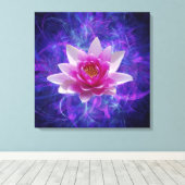 Roze lotusbloem canvas afdruk (Insitu (Houten vloer))
