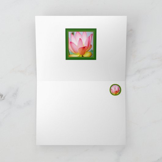 roze lotusbloem Dank u Bedankkaart (Binnen)