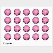 Roze lotusbloem in bloei ronde sticker (Vel)