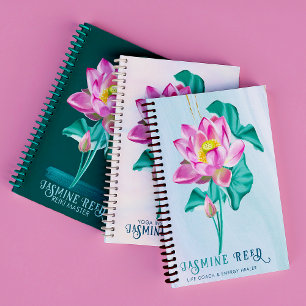 Roze lotusbloem   Life Coaches & Energy Healers Notitieboek